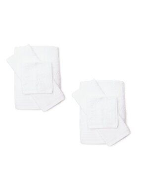 new 6-pc Jacquard Textured Velour 100% Cotton Towel Set w/ 2 Bath 2 Hand 2 Wash